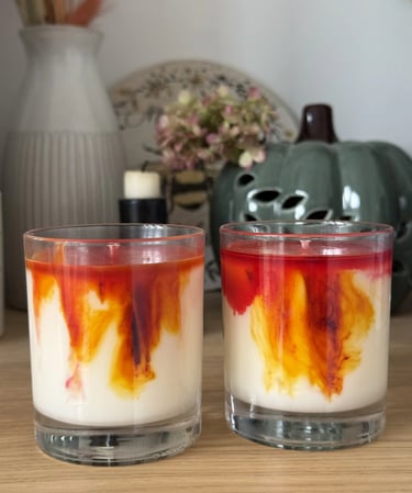 marbled and scented candles