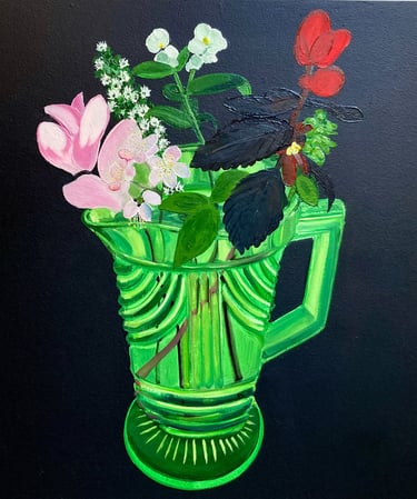  cyclamen, flowers, vases, paintings 