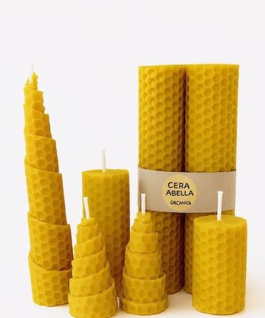 velas cera abejas ecologicas, hechas a mano artesanalmente