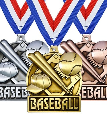 Custom baseball medals are perfect for honoring championship teams or individual achievements.