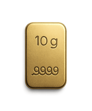 a gold bar of gold with the number one on it