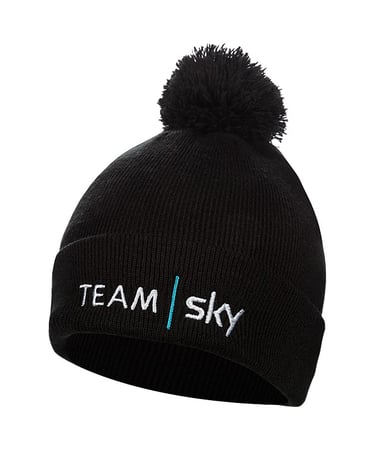 Black Team Sky Pom-pom Hat