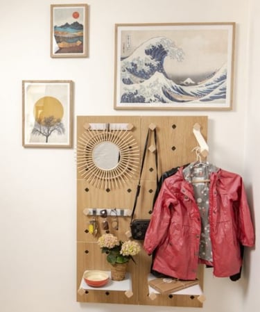 mobilier mural pegboard en bois de chêne NoCtys Déco
