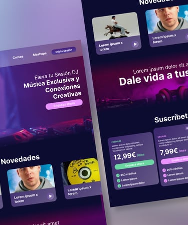diseño web plataforma musical