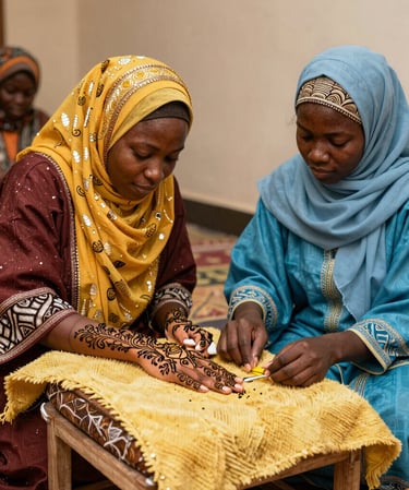 Detail of handcrafted textile art with intricate patterns inspired by regional heritage.