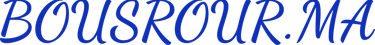 Official blue cursive logo for Bousrour.ma website design and digital services in Morocco.