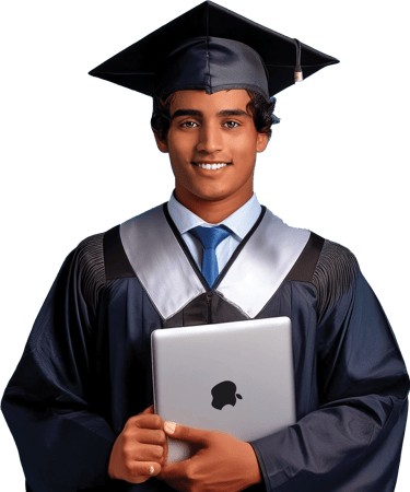 Teenager Boy Holding a MacBook