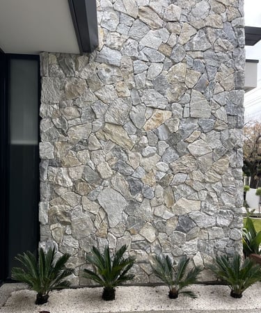 kültür taşı ile yapılan dış cephe duvar kaplaması