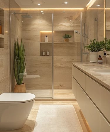 banyo yenileme sonrası ferah banyo alanı