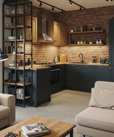 Fonksiyonel yerleşime sahip estetik mutfak tasarımı