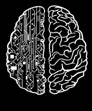 brain image showing the intersection of the digital and human world