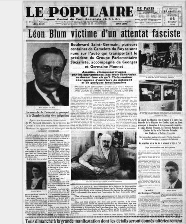 journal le populaire attentat contre léon blum