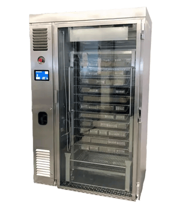 Industrial stainless steel thawing cabinet with glass door and digital control panel
