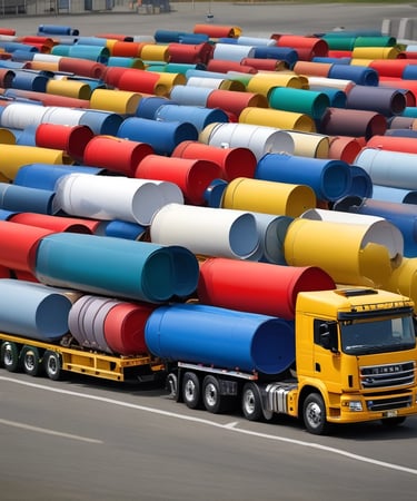 A team of men and women loading tools into a pickup truck with a flatbed trailer.