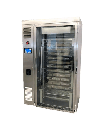 Industrial stainless steel thawing cabinet with glass door and digital control panel