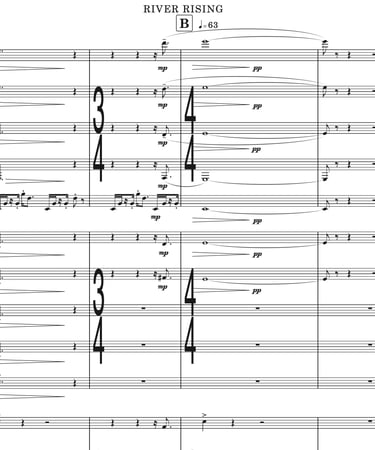 River Rising orchestral score page