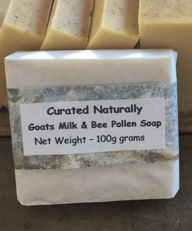 bee pollen and goats milk handmade soap