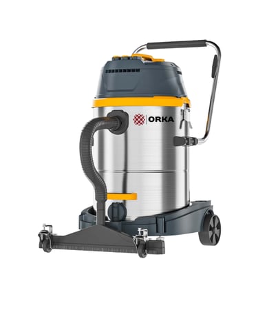 Orka endüstriyel ıslak ve kuru elektrikli süpürge, paslanmaz çelik tank ve tekerlekli zemin aparatı