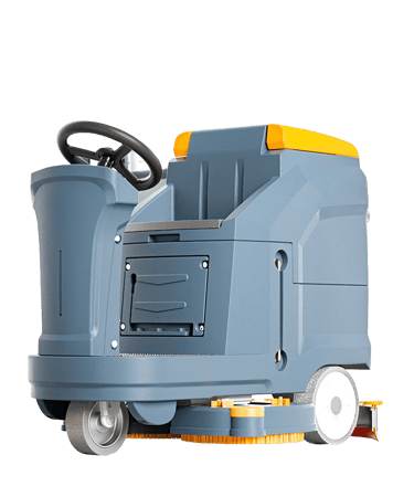 Zemin temizliği ve bakımı için endüstriyel mavi renkli, binilebilir zemin temizleme makinesi
