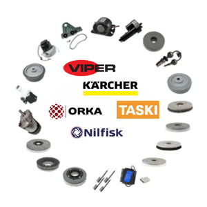 Karcher, Nilfisk ve Taski zemin temizleme makineleri için yedek parçalar ve aksesuarlar.