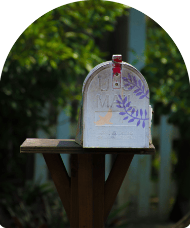 pretty mailbox with art on it