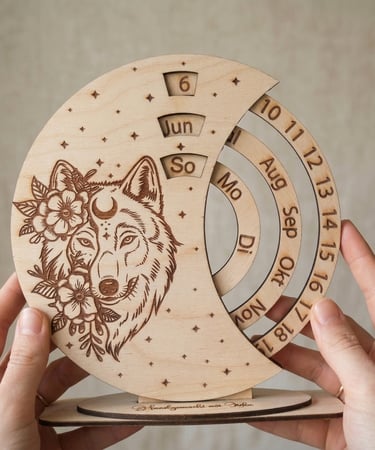 Personalisierter Holzkalender mit Lasergravur – wiederverwendbar, nachhaltig und einzigartig