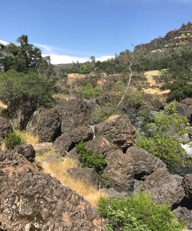Lava Rocks along Yahi Trail in Chico California