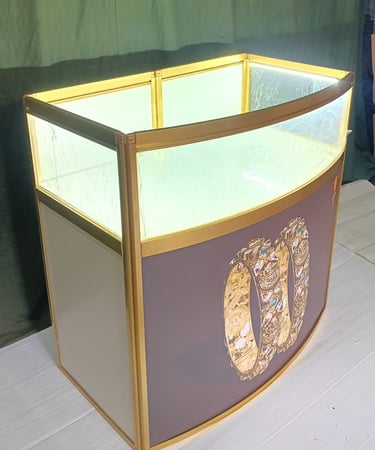 Curved Portable Jewellery Counter 36" with Bright LED Lights
