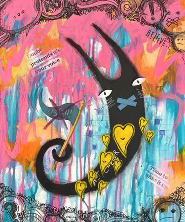 More Than Enough a Doubt Creature Painting part of the Doubt Painting Series by Tara Roskell