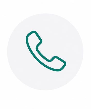 Green telephone handset icon symbol for customer support contact or call center services.