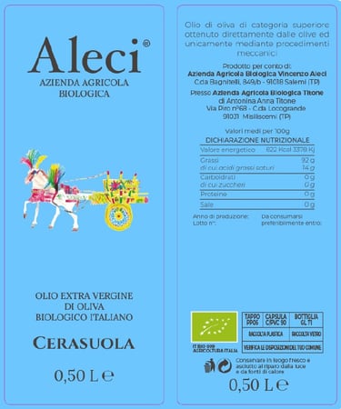 Aleci Olio Extra Vergine d'Oliva Biologico