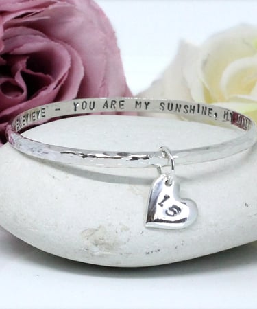 Personalised silver jewellery perfect for Birthdays and Anniversaries