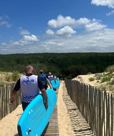 accès plage mimizan surf