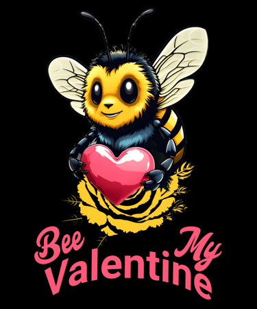 a bee with a heart shaped bee on it
