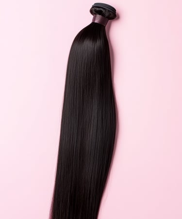 An image displaying an example of the Natural Brown Straight Bundles hair option.
