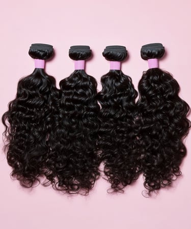 An image displaying an example of the Natural Brown Tight Curly Bundles hair option.
