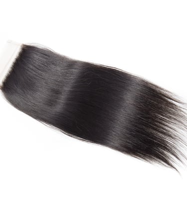 An image displaying an example of the Natural Brown Straight Closure hair option.