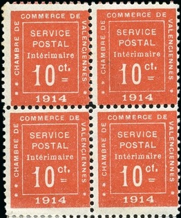 Briefmarke Handelskammer Valenciennes 1914