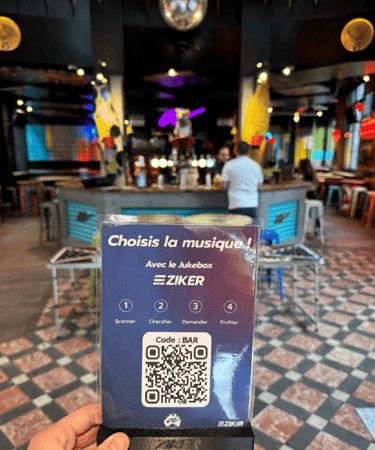 QR code ZIKER Jukebox in a bar
