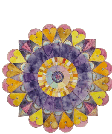 Mandala à l'aquarelle, réalisé par Karin Monami