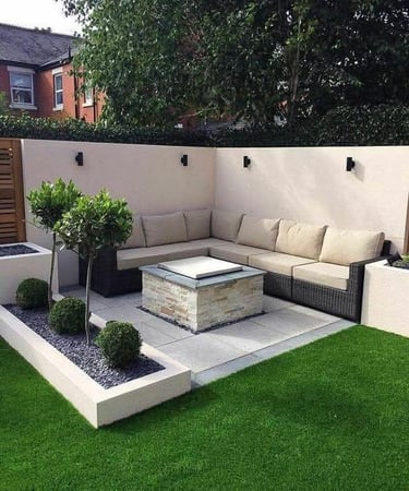 doğal taş duvar ile çevre düzenlemesi yapılan dış mekan