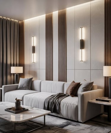 estetik detaylara sahip salon dekorasyonu