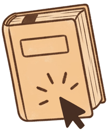 a book with magic cursor on it