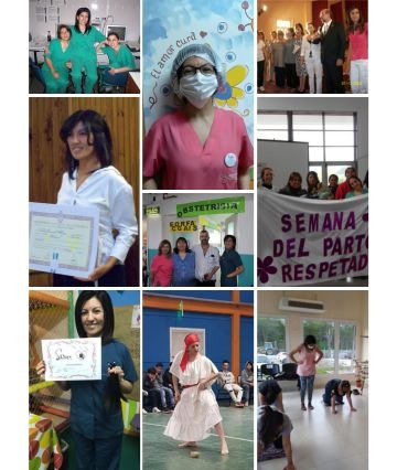 Collage de fotos de Noelia recibiendo títulos y participando en eventos de Salud y Arte