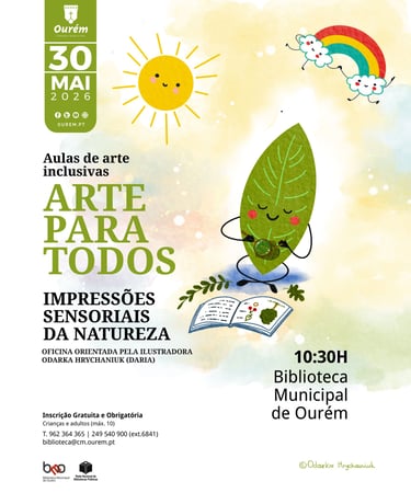 Workshop Folhinha Explora a Natureza da série Arte Para Todos em Ourém.
