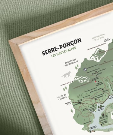 Détail carte Serre-Ponçon Zéro Cinq Design
