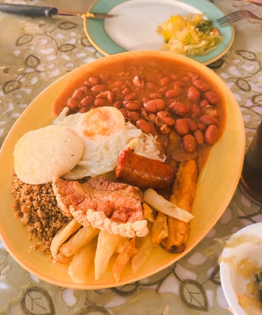 Simple Bandeja Paisa in Medellin, Colombia