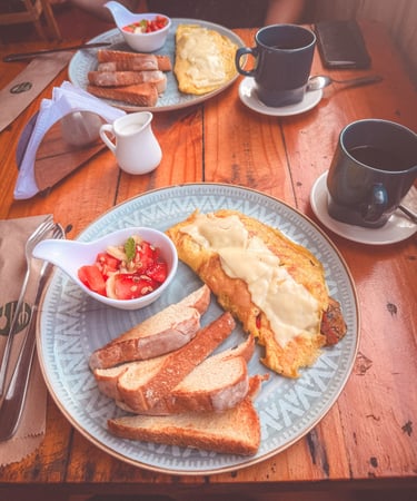 Breakfast plate in Minca, Colombia