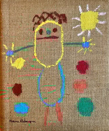 Toile tableau lampe Ligne couleurs maxime Risbourque