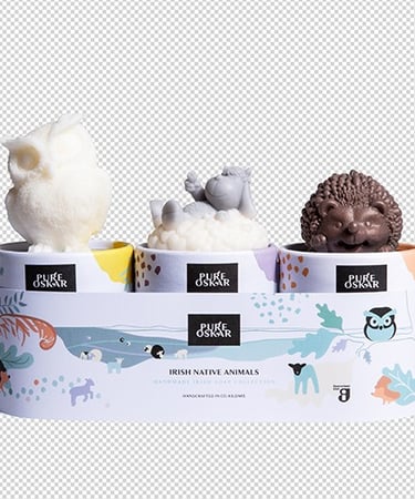 three different kinds of ice creams in a display case